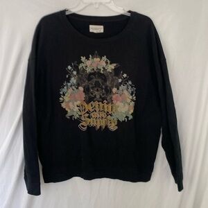 Denim & Supply Black Graphic Sweatshirt sz med